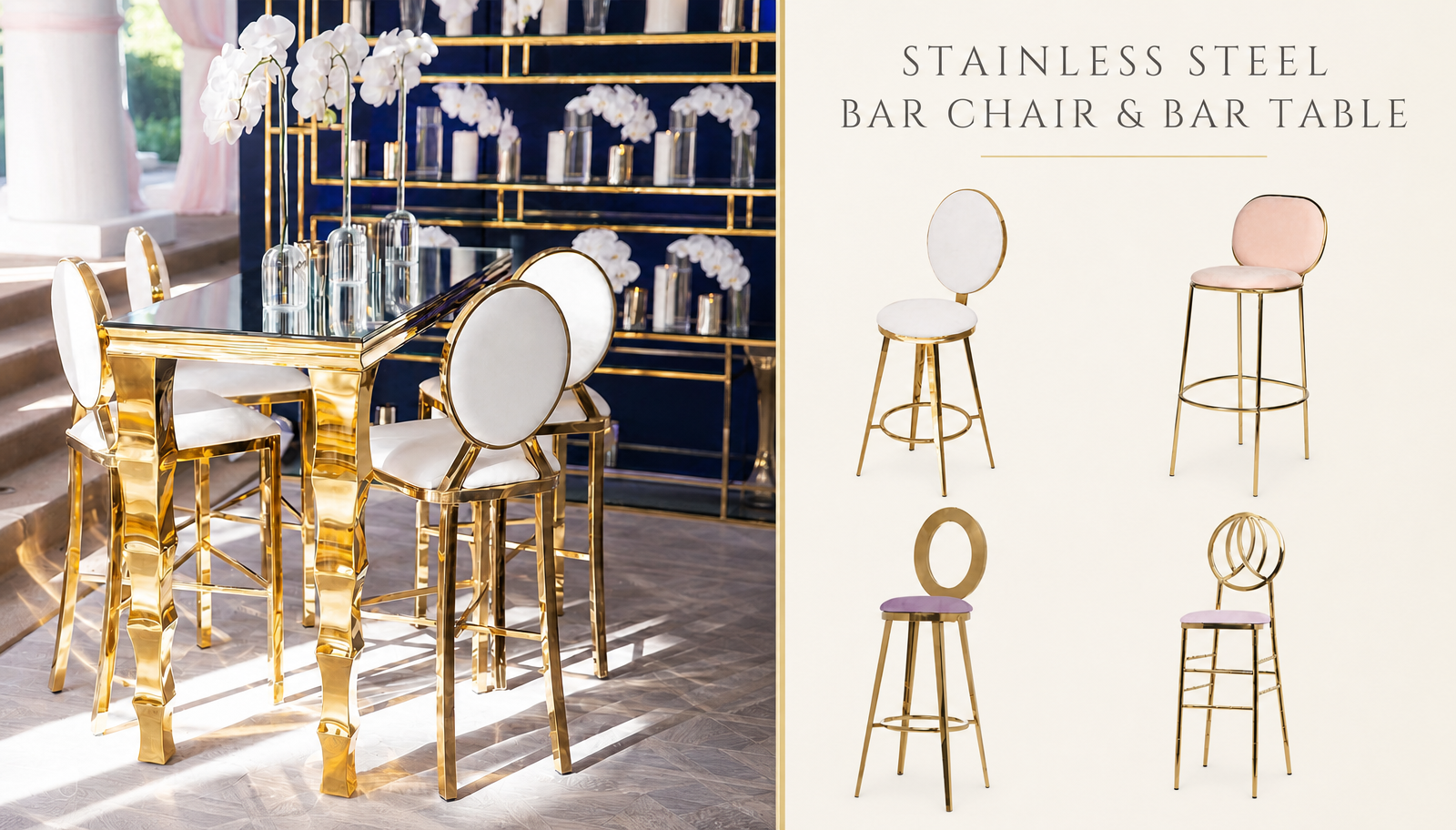 Stainless Steel Bar Stools & High Tables | Commercial-Spec Cocktail Sets
