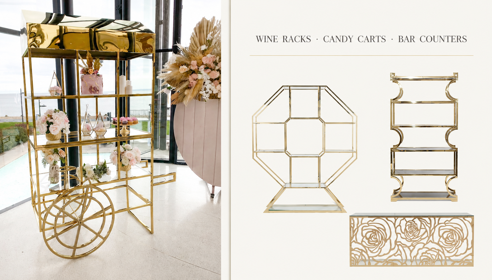 Wine Racks, Candy Carts & Bar Counters | Add-Ons That Lift Every Invoice