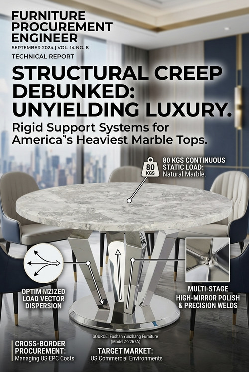 latest company news about Avoid Structural Sagging: Heavy-Duty Stainless Steel Marble Dining Tables for US Hotels