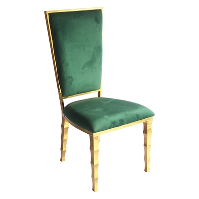 Dark Green Velvet Stainless Steel Hotel Chair