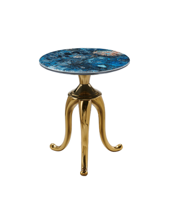 Stylish Tea Table with Metal Base The Perfect Blend of Form and Function