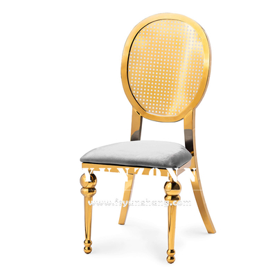 Middle East Market Dining Furniture Banquet Party Stainless Steel Chair Golden Luxury Wedding Chairs