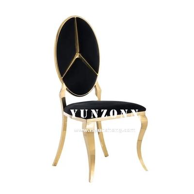 Hot Sale Fancy Benz Design Back Dining Furniture Gold Stainless Steel Banquet Chair for Hotel Wedding Event Party