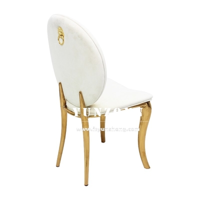 High-End Hotels Banquet Chair Gold Wedding Party Stainless Steel Living Room White Velvet Dining Chair