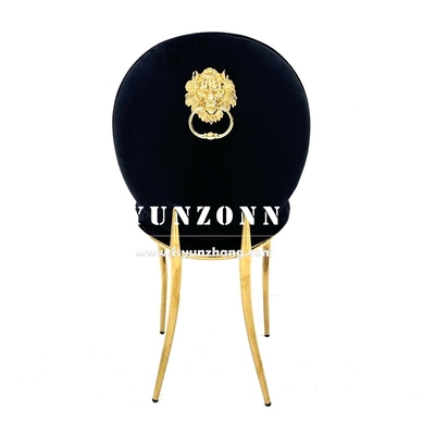 Wholesale Dubai Market Gold Stainless Steel Banquet Chair Royal Lion Handhold Hotel Luxury Dining Chair
