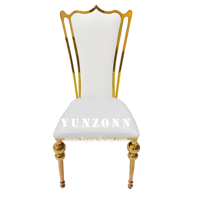Hotel Restaurant Gold Luxury Throne Wedding Reception Chair Golden Stainless Steel Banquet Chair