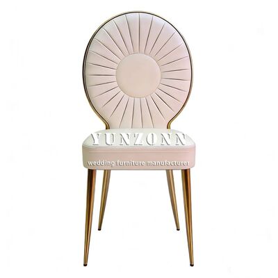 Wholesale Gold Stainless Steel PU Leather Luxury Wedding Chairs for Reception Events