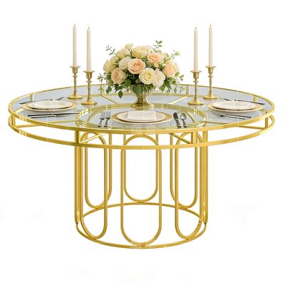 2026 New Trendy Modern Wedding Decoration Hotel Furniture Acrylic Top Round Cake Table for Outdoor Use