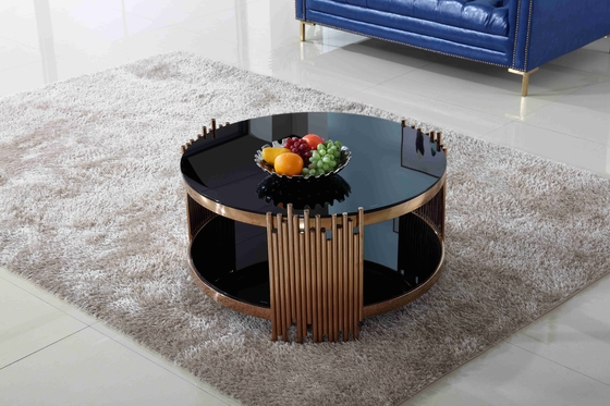 Modern Luxury Stylish Tea Table Gold Round Coffee Table Set Living Room Furniture