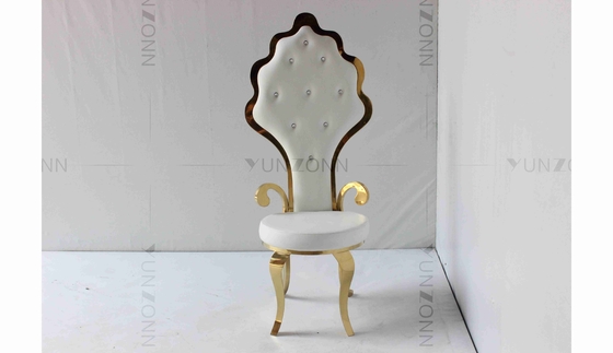 Magnificent Furnishings White Bridal Chair Wedding Banquet Chair High Back Stainless Steel