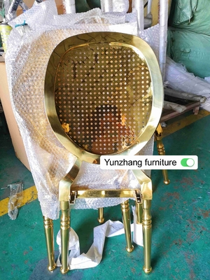 Gold Wedding Banquet Chair Stainless Steel W50xD65xH92cm 6.5KGS