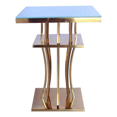 Good price Optional Color Glass Top Bar Table Stainless Steel Gold Bar Furniture online