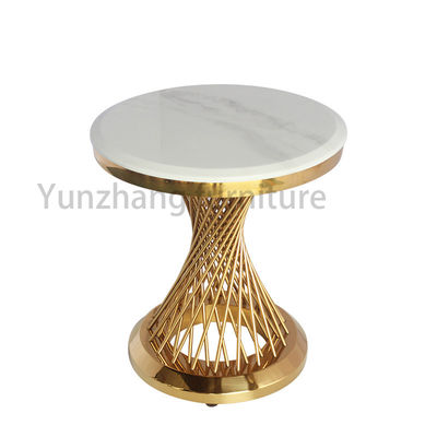 Good price Gold / Rose Gold / Silver Round Side Table Steel Tube Base For Living Room online