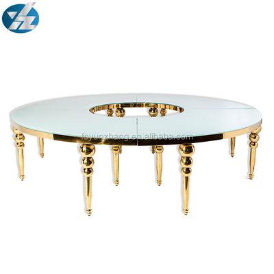 Good price Gold Non Foldable Dining Round Wedding Table 1 Year Warranty online
