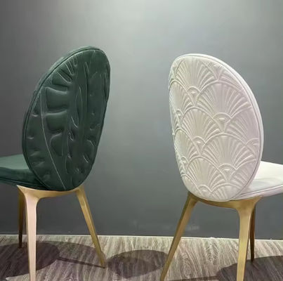 Good price Hotel chairs modern minimalist high-end designer home backrest stainless steel leaves dining chair online