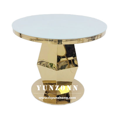 Good price Golden Wedding Round Cake Stand Stainless Steel Nodern Cake Table online