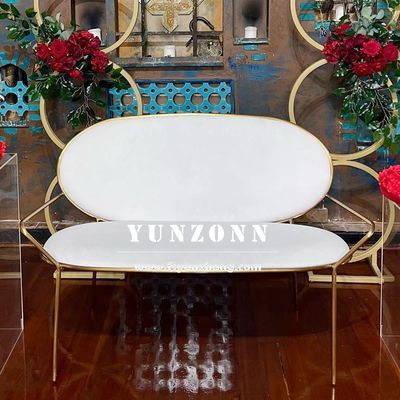Good price Modern Design Wedding Sofa with Fabric Seat and Durable Gold Stainless Steel Frame online