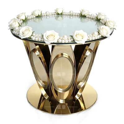 Good price Wedding Furniture Gold Design Stainless Steel Round Cake Table New Trendy Cake Table Design online