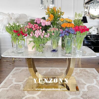 Good price Modern Luxury U-Shape Dining Tables and Chairs Stainless Steel for Living Room or Events & Weddings online