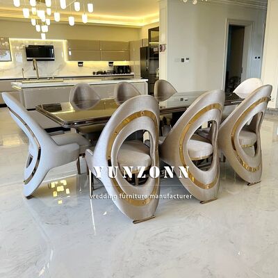 Good price Luxury Gold Dining Chair Nordic Italian Style Modern Light Luxury Stainless Steel Leg Velvet/Leather Dining Chair for Villa online