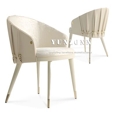 Good price High End Italian Furniture Famous Designer Dining Room Chairs with Arm Beige Curved Back Dining Chair online