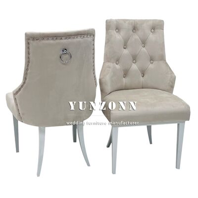 Good price Dinning Room Chair Metal Leg Velvet Fabric Ring Back Luxury Modern Furniture Dinner Restaurant Stainless Steel Wedding Chair online
