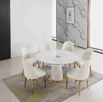 Good price Extendable White Contracted Telescopic Dining Table Designs 6 Seater With Marble Top online