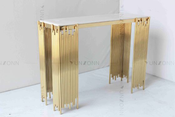 Good price Tubular Modern White And Gold Console Table Wall Cabinet Shelf Luxury Furniture online