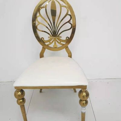 Good price Elegant Luxury Gold Stainless Steel Wedding Chair OEM W50xD65xH92cm online