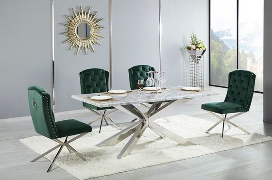 Good price 4 Person Cross Base Luxury Modern Dining Tables For Living Room online