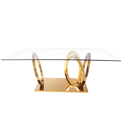 East West Furniture Dublin Intersected Circle Rectangular Dining Table