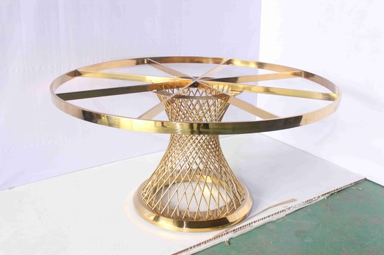 Glass Top Round Dining Table Set Hotel Furniture Customized Size
