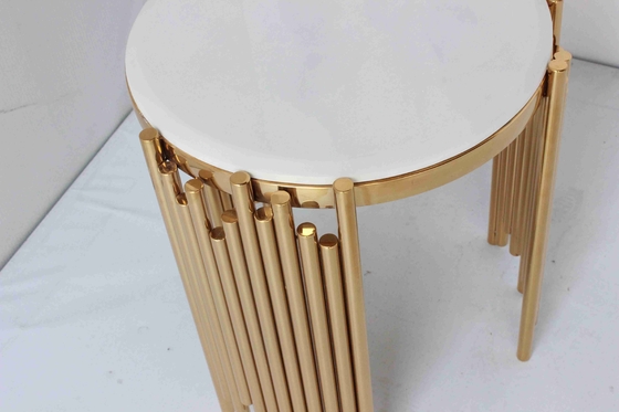 Light Luxury Round Side Table Living Room Furniture Round Tubular