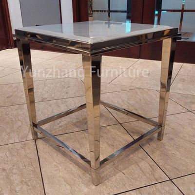 Silver Frame SS201 Simple Bed Table Small CBM Square Table For Bedroom
