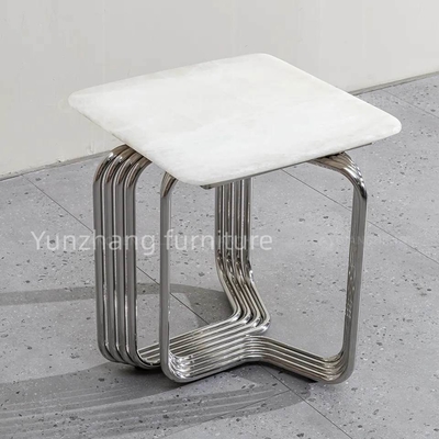 Steel Pipe Side Square Table Small Sofa Coffee Table For Living Room Balcony Apartment
