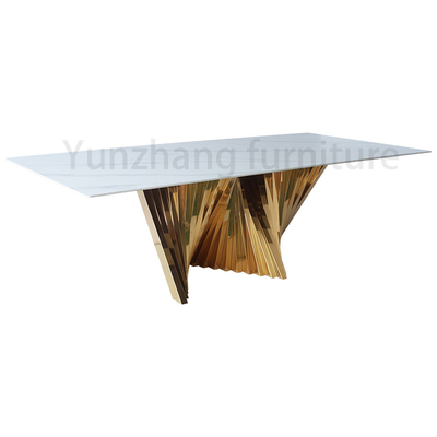 Large Rectangle Dining Marble Table Chair Set For Home / Restaurant / Office / Hotel