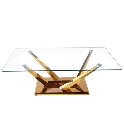 Unique Square Dining Table Metal Base Tempered Glass Top For Dining Room