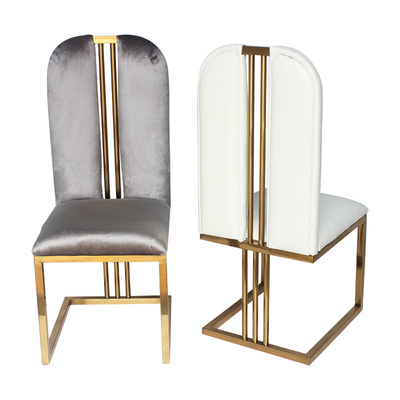 Dining room gold stainless steel high back royal chairs for wedding