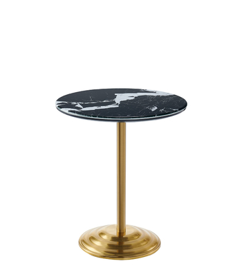Modern Style Marble and brass Table Antiqued brass color round end table