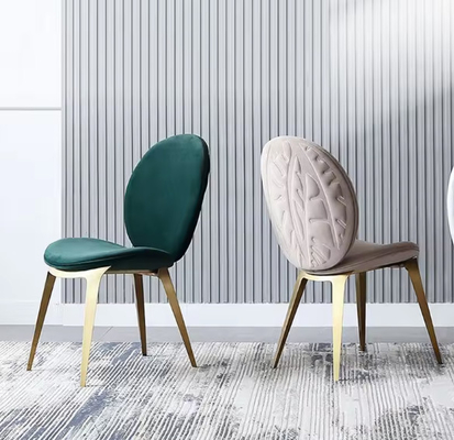 Hotel chairs modern minimalist high-end designer home backrest stainless steel leaves dining chair