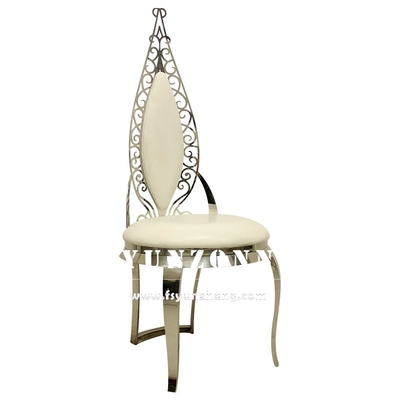 Gold Stainless Steel Commercial Wedding Banquet Chair Leather Velvet