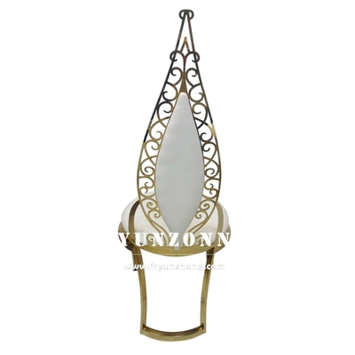 Gold Stainless Steel Commercial Wedding Banquet Chair Leather Velvet