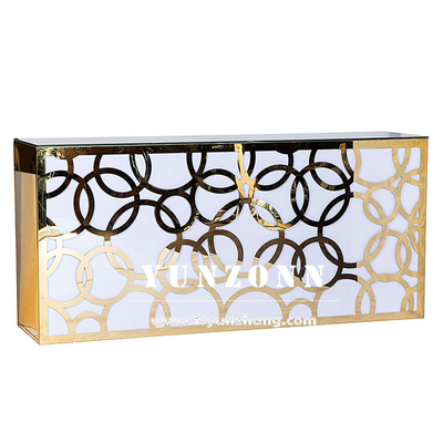 Rectangular Living Room Bar Shelf With Wheels Removable Durable Hotel Furniture