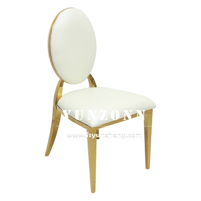 Hotel Reception T-Gold Stainless Steel Metal Chair Stackable Banquet Seatings Nordic Velvet Cushion Seat Wedding Chairs