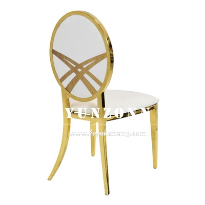 Hotel Reception T-Gold Stainless Steel Metal Chair Stackable Banquet Seatings Nordic Velvet Cushion Seat Wedding Chairs