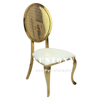 Stacking Design Luxury Gold Stainless Steel Dining Chair for Wedding Events Party Hall Rental