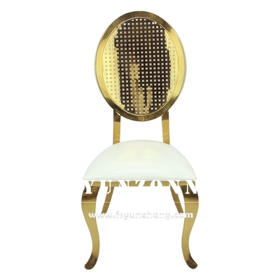 Stacking Design Luxury Gold Stainless Steel Dining Chair for Wedding Events Party Hall Rental