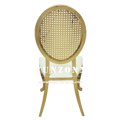 Stacking Design Luxury Gold Stainless Steel Dining Chair for Wedding Events Party Hall Rental