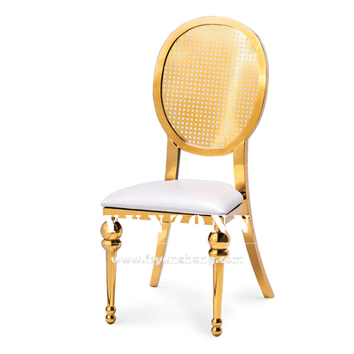 Middle East Market Dining Furniture Banquet Party Stainless Steel Chair Golden Luxury Wedding Chairs