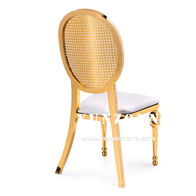 Middle East Market Dining Furniture Banquet Party Stainless Steel Chair Golden Luxury Wedding Chairs
